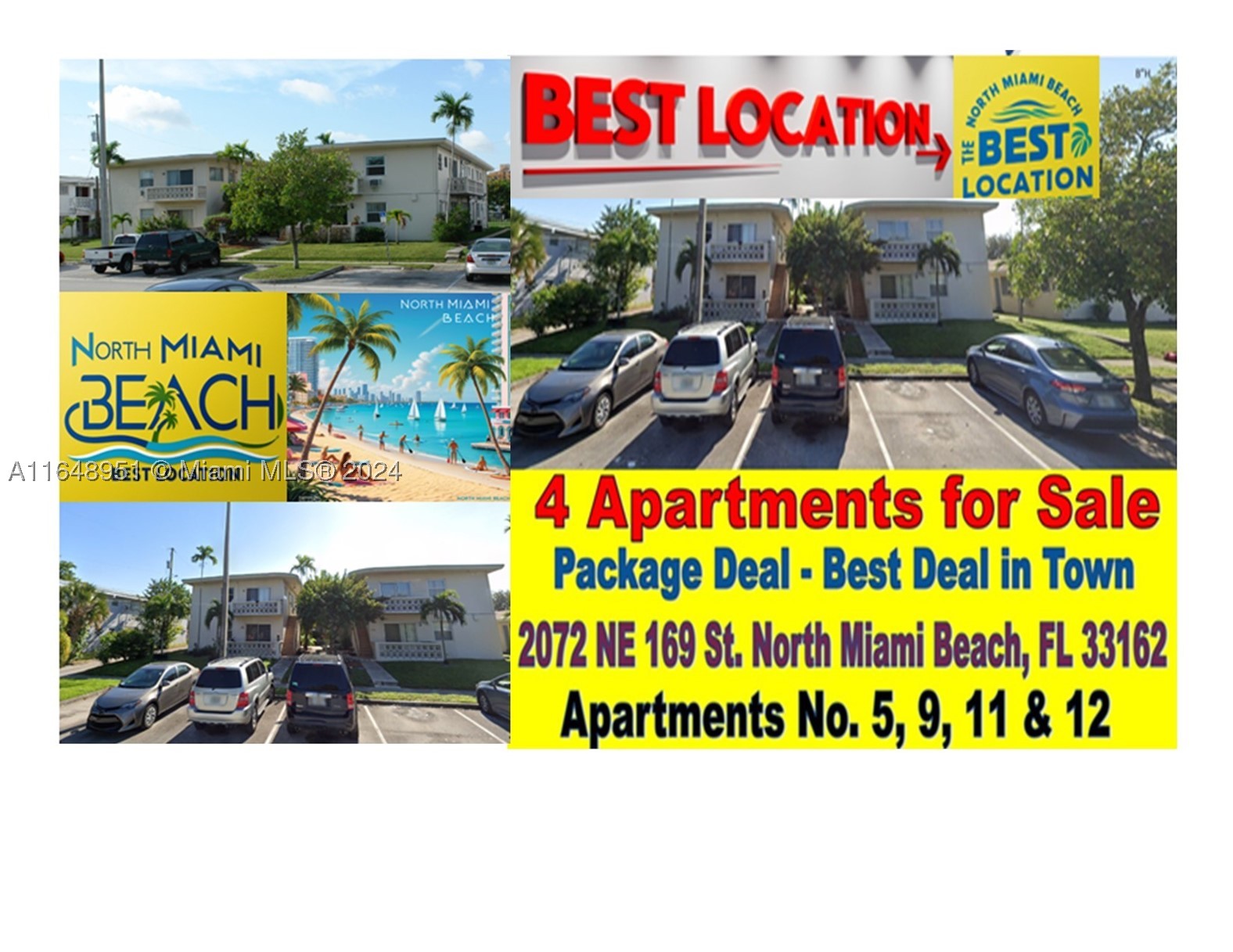 2072 NE 169th St #9, 11, 12 & 5, North Miami Beach FL 33162