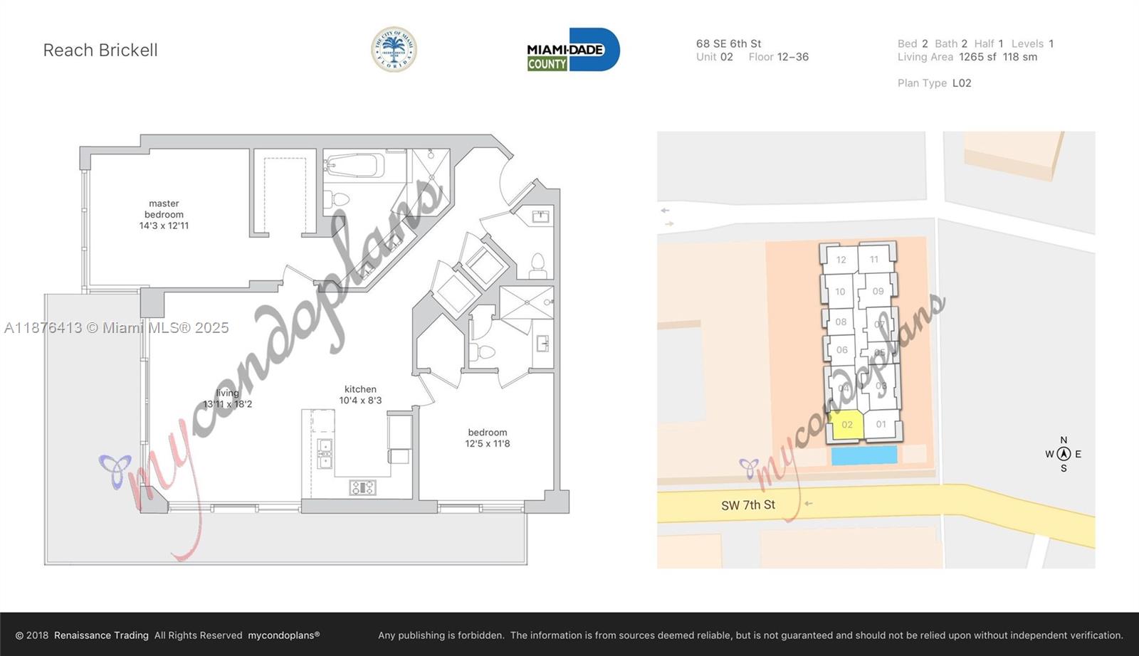 68 SE 6th St #2502, Miami FL 33131