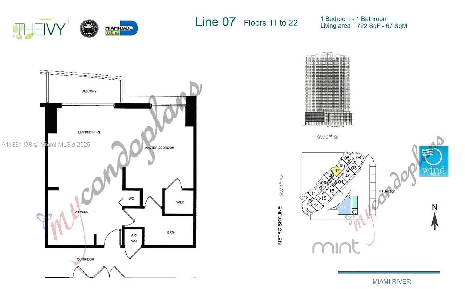 90 SW 3rd St #1807, Miami FL 33130