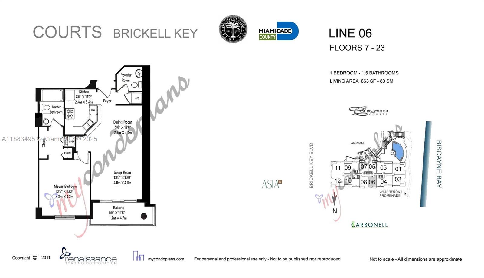 801 Brickell Key Blvd #1906, Miami FL 33131