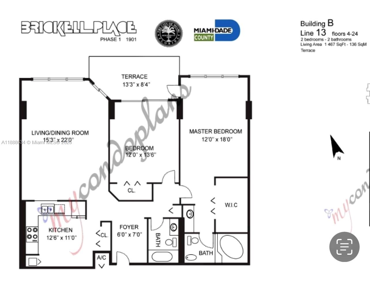 1901 Brickell Ave #B1613, Miami FL 33129