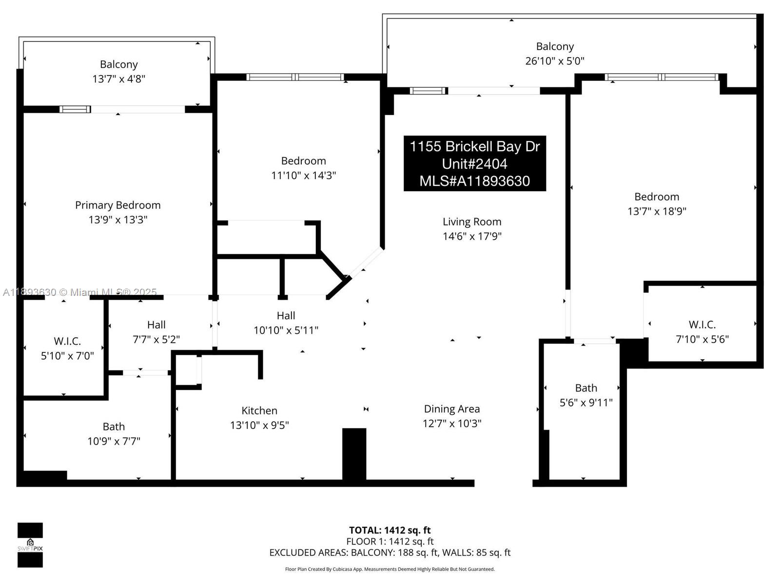 1155 Brickell Bay Dr #2404, Miami FL 33131