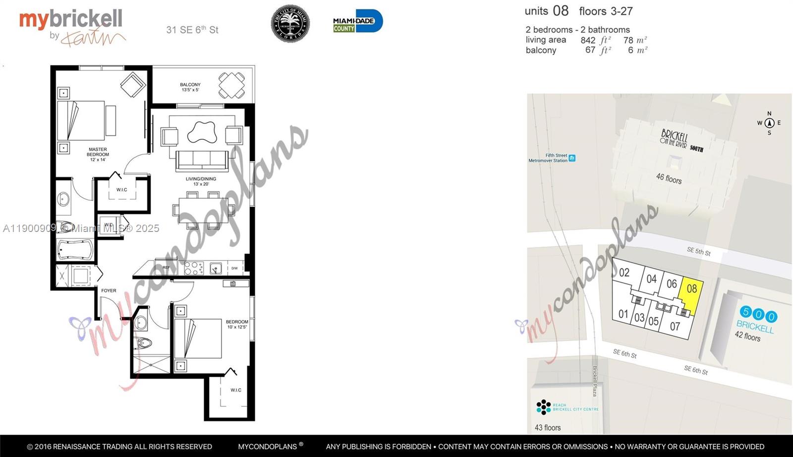 31 SE 6th St #2508, Miami FL 33131