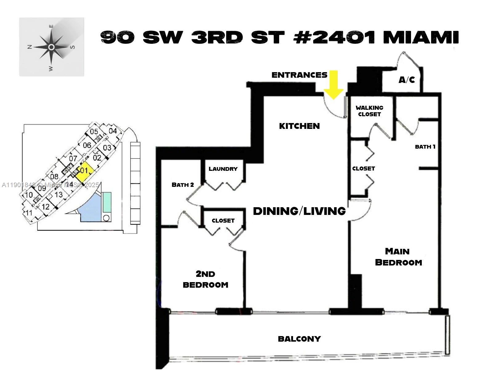 90 SW 3rd St #2401, Miami FL 33130