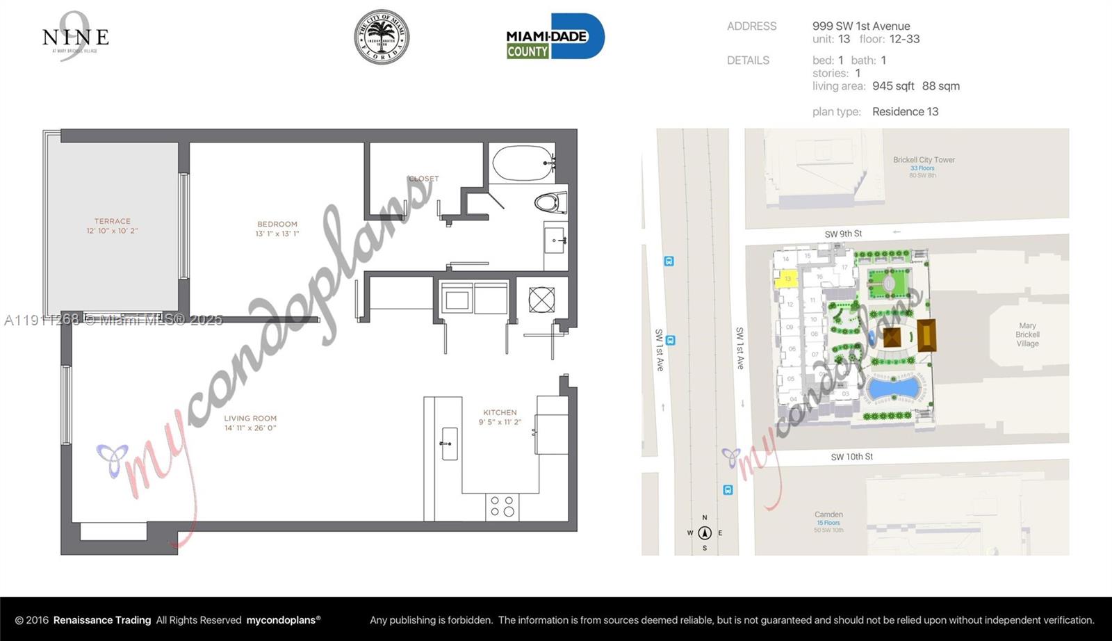 999 SW 1st Ave #1413, Miami FL 33130