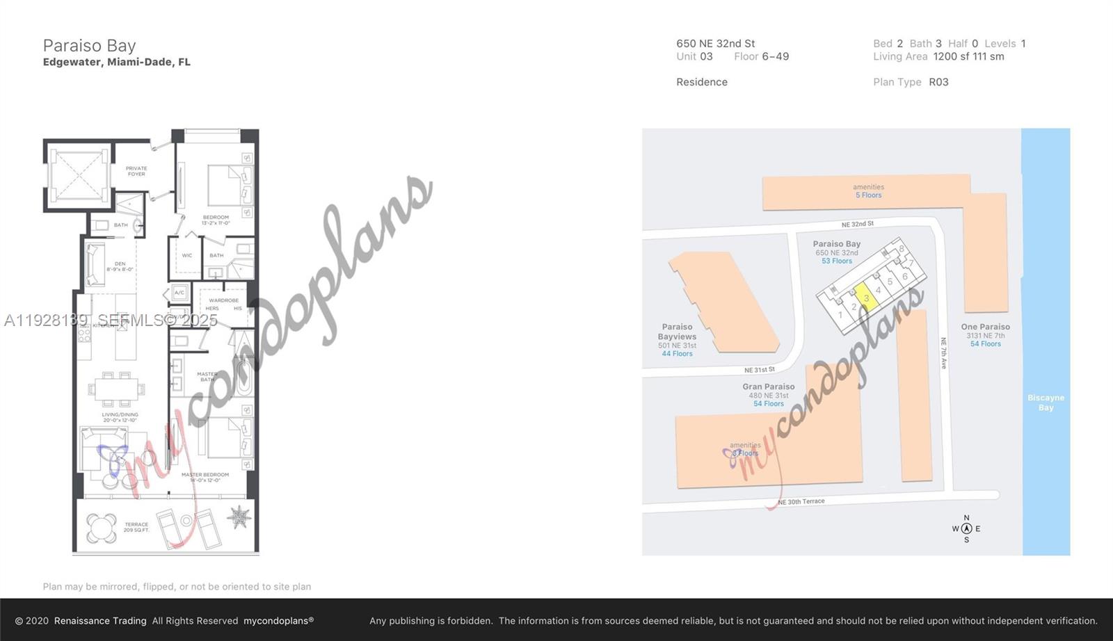 650 NE 32 #1703, Miami FL 33137