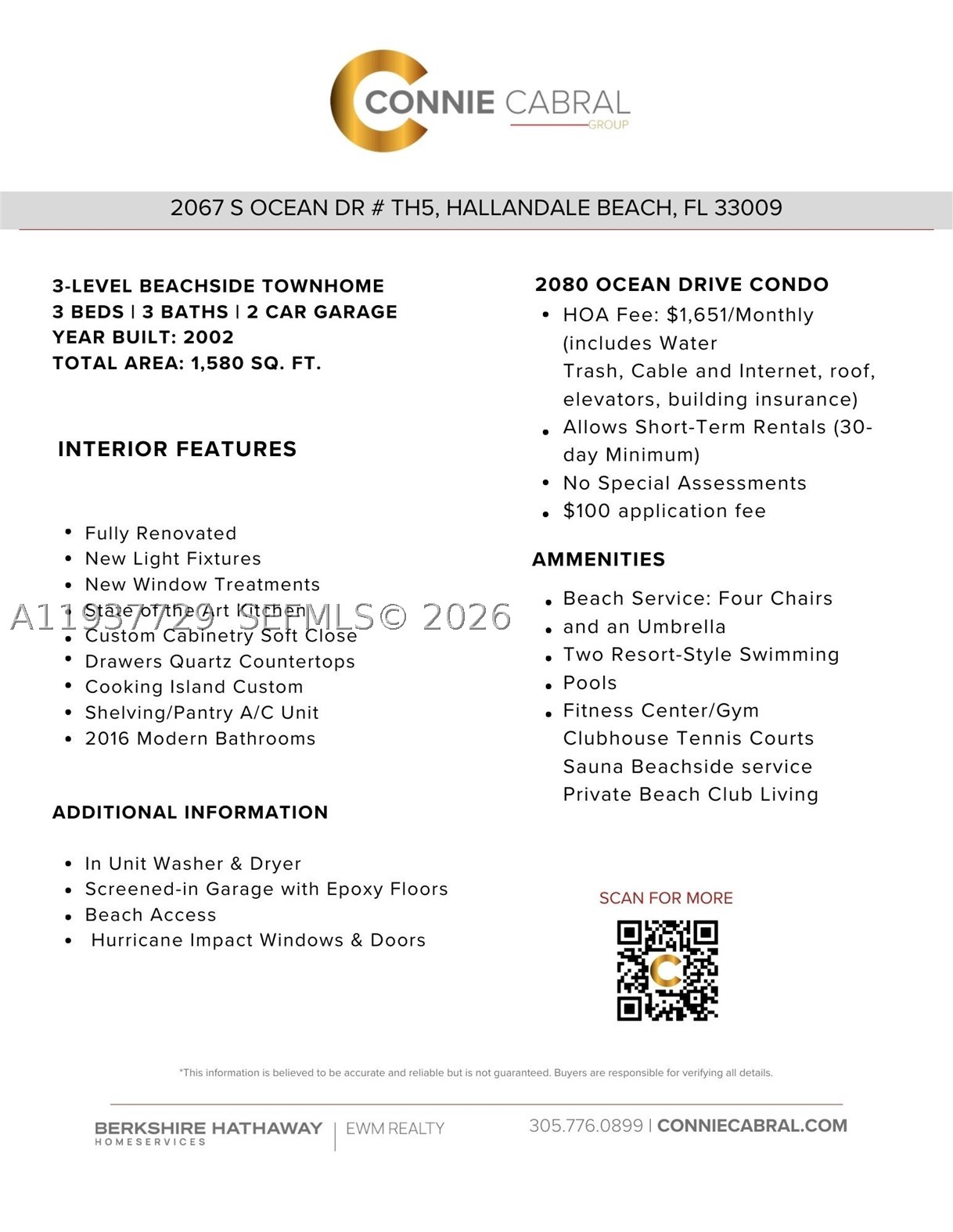 2067 S Ocean Dr #TH5, Hallandale Beach FL 33009