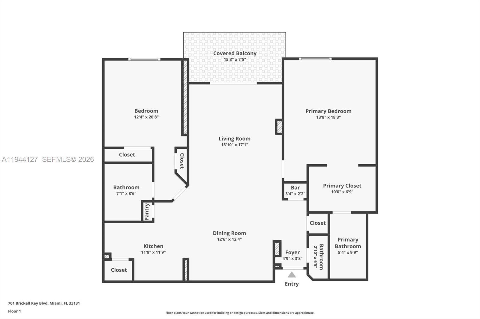 701 Brickell Key Blvd #1506, Miami FL 33131
