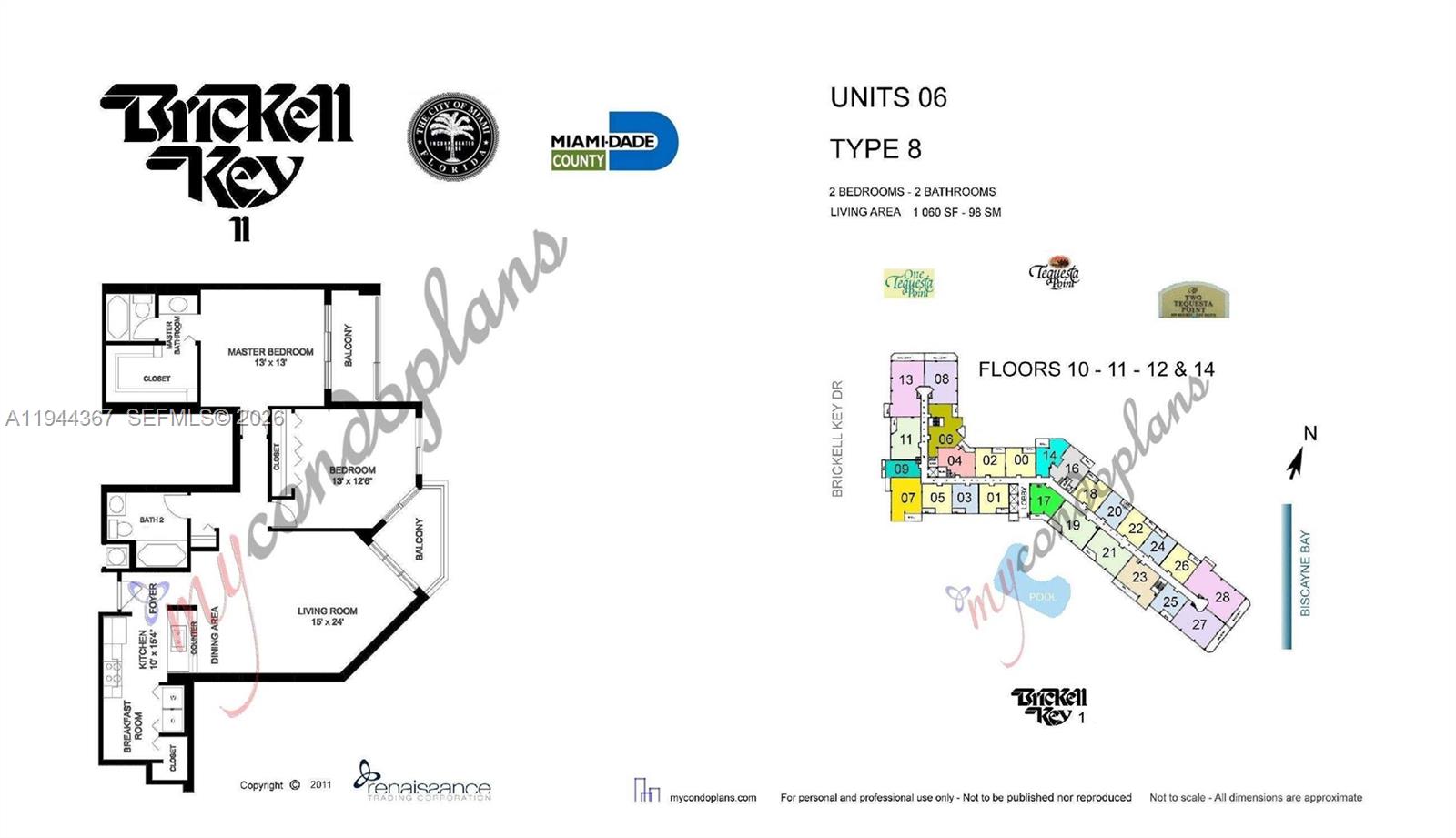 540 Brickell Key Dr #1006, Miami FL 33131