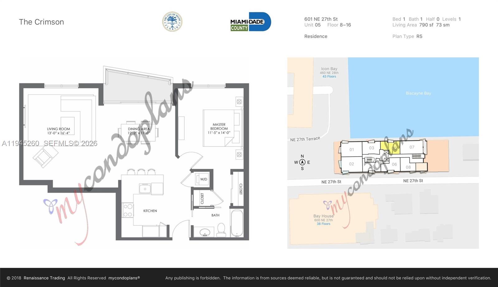 601 NE 27th St #1505, Miami FL 33137