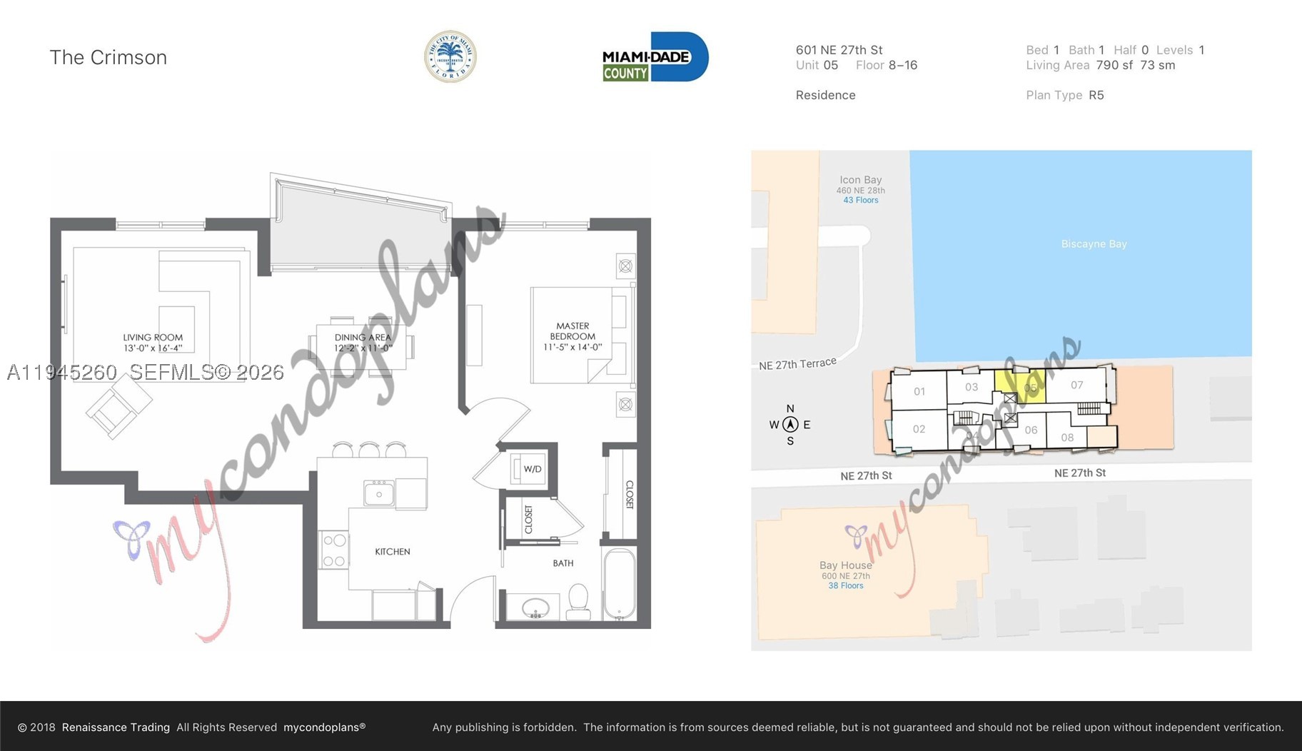 601 NE 27th St #1505, Miami FL 33137
