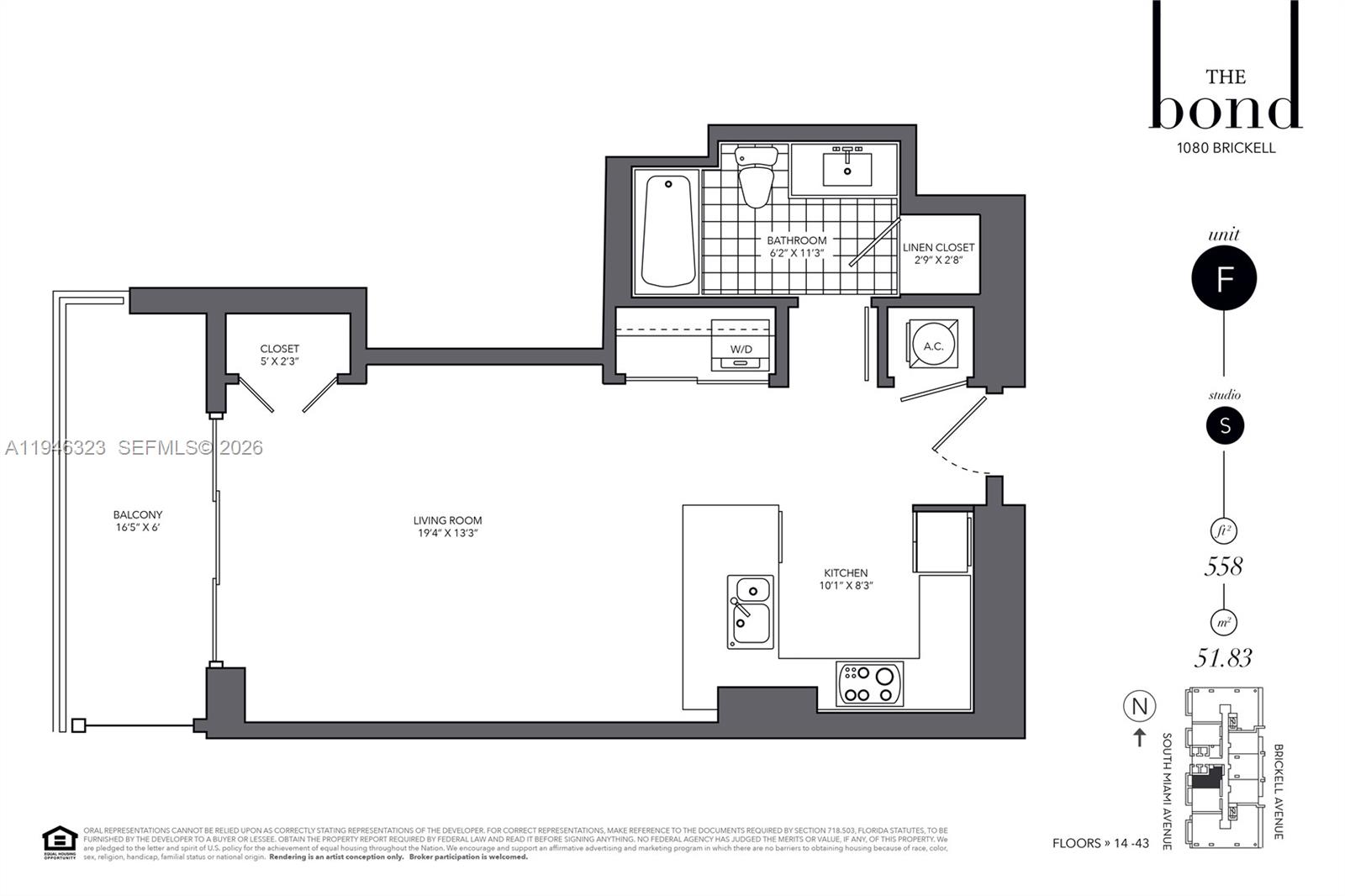 1080 Brickell Ave #1505, Miami FL 33131