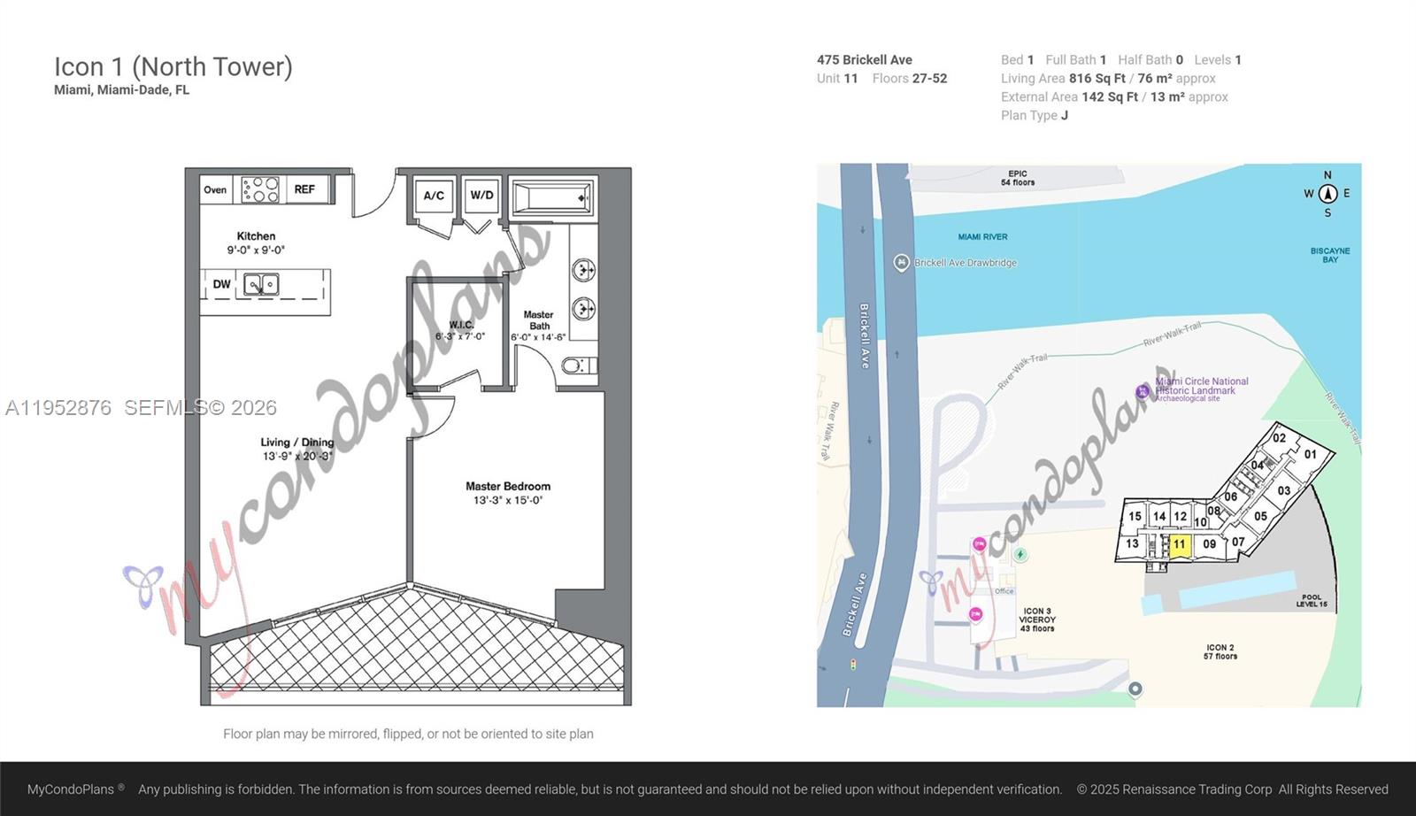 475 Brickell Ave #3611, Miami FL 33131