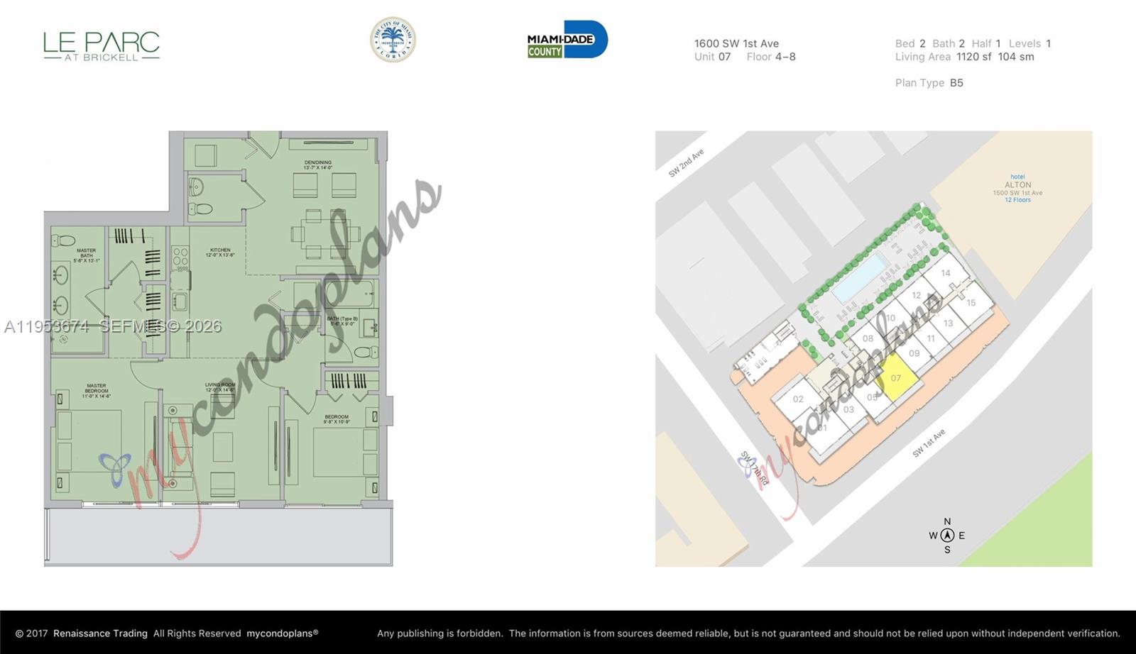 1600 SW 1st Ave #807, Miami FL 33129