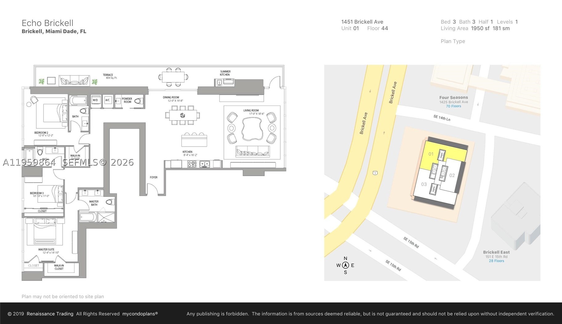 1451 Brickell Ave #4401, Miami FL 33131