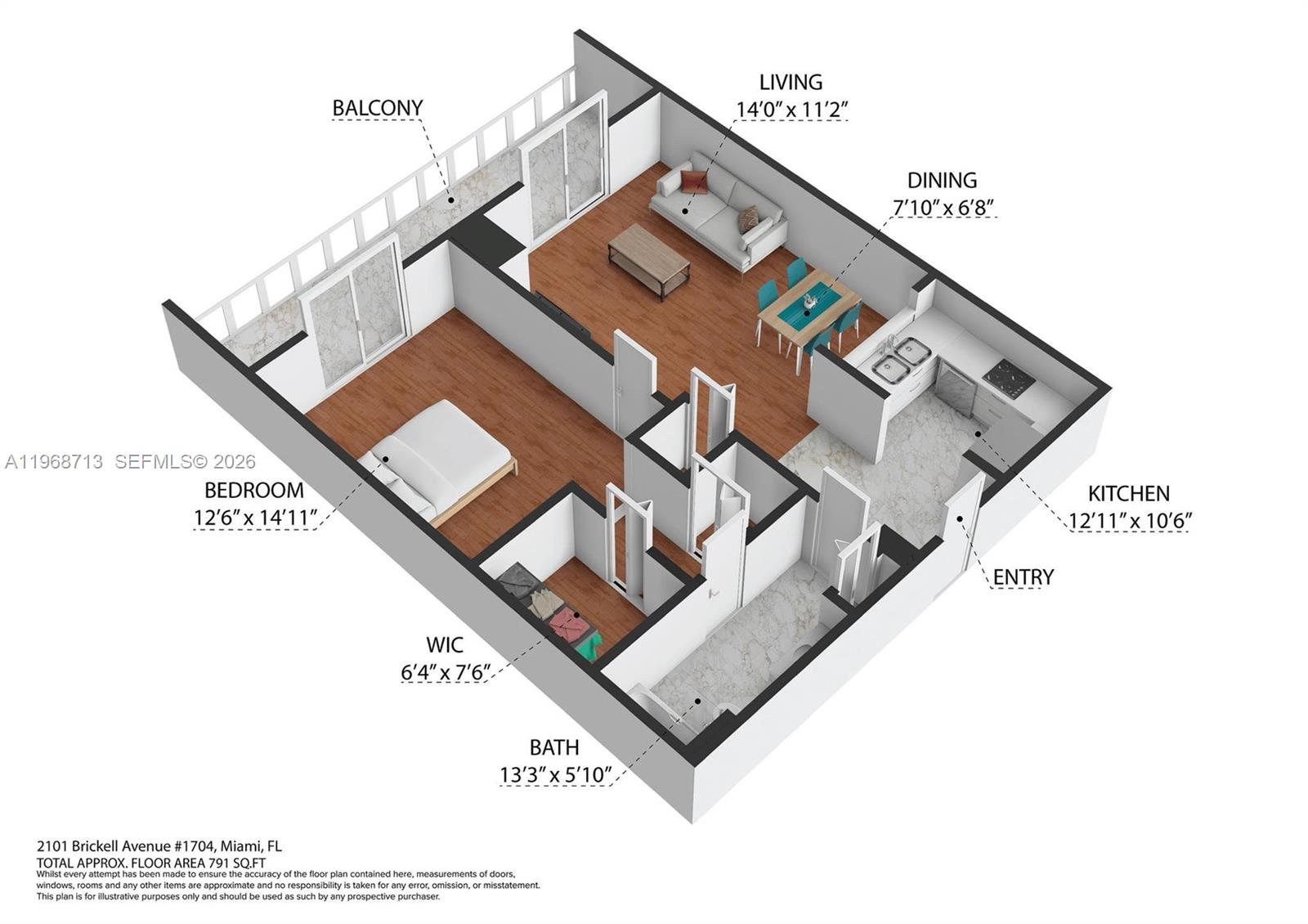 2101 Brickell Ave #1704, Miami FL 33129