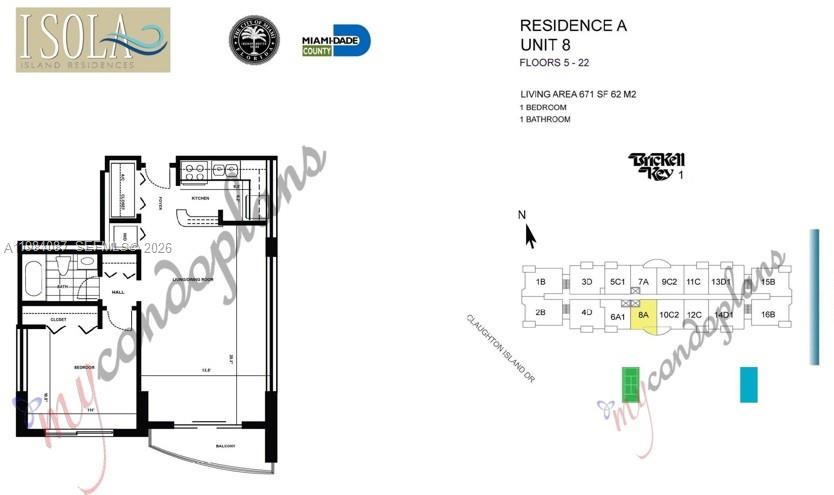 770 Claughton Island Dr #1508, Miami FL 33131
