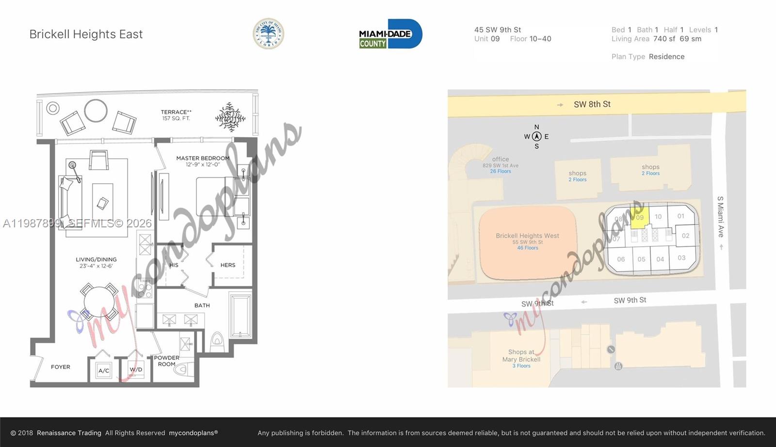 45 SW 9th St #2009, Miami FL 33130