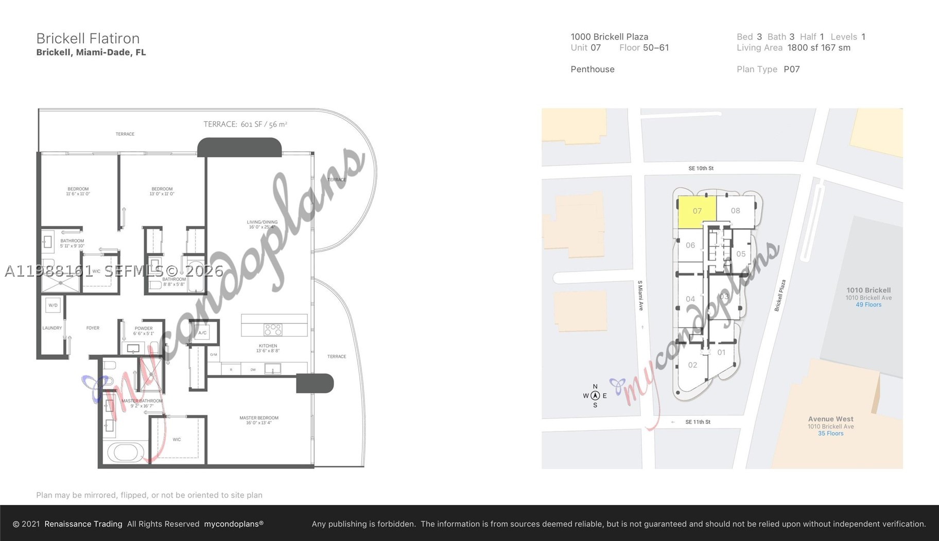 1000 Brickell Plz #PH5807, Miami FL 33131
