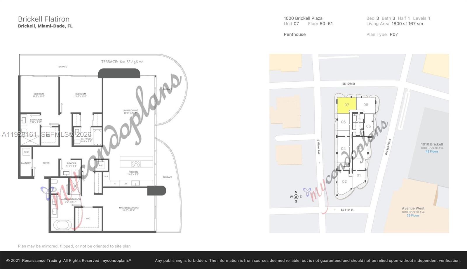 1000 Brickell Plz #PH5807, Miami FL 33131