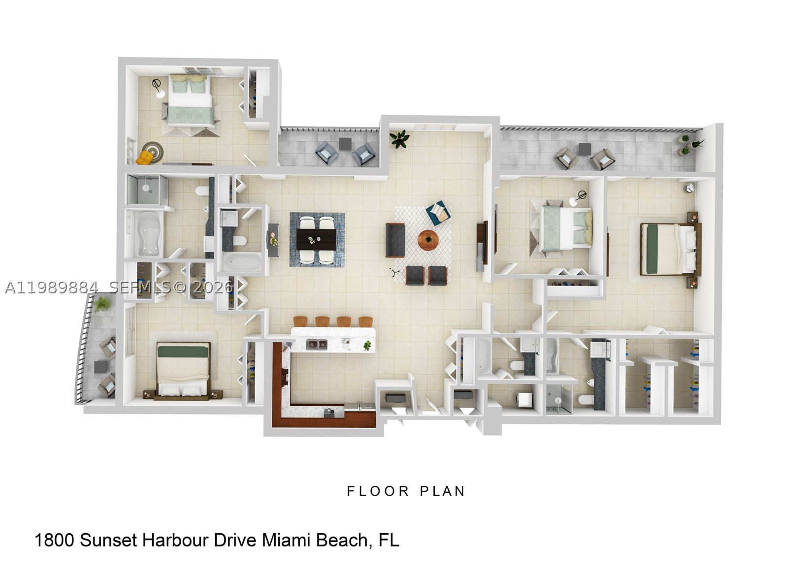 1800 Sunset Harbour Dr #1102/4, Miami Beach FL 33139