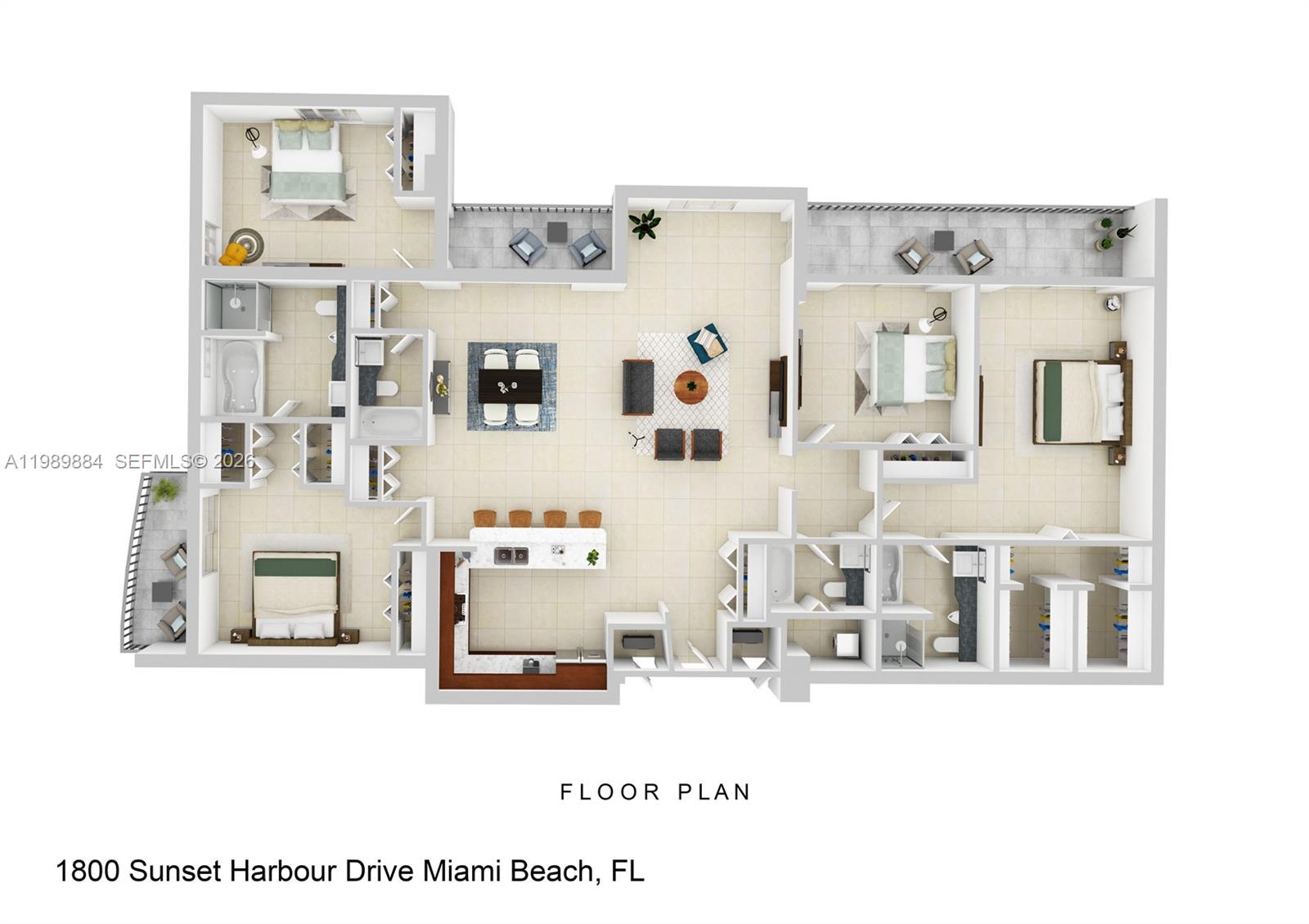 1800 Sunset Harbour Dr #1102/4, Miami Beach FL 33139
