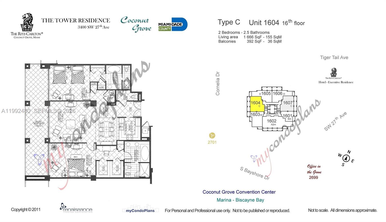 3400 SW 27th Ave #1604, Coconut Grove FL 33133