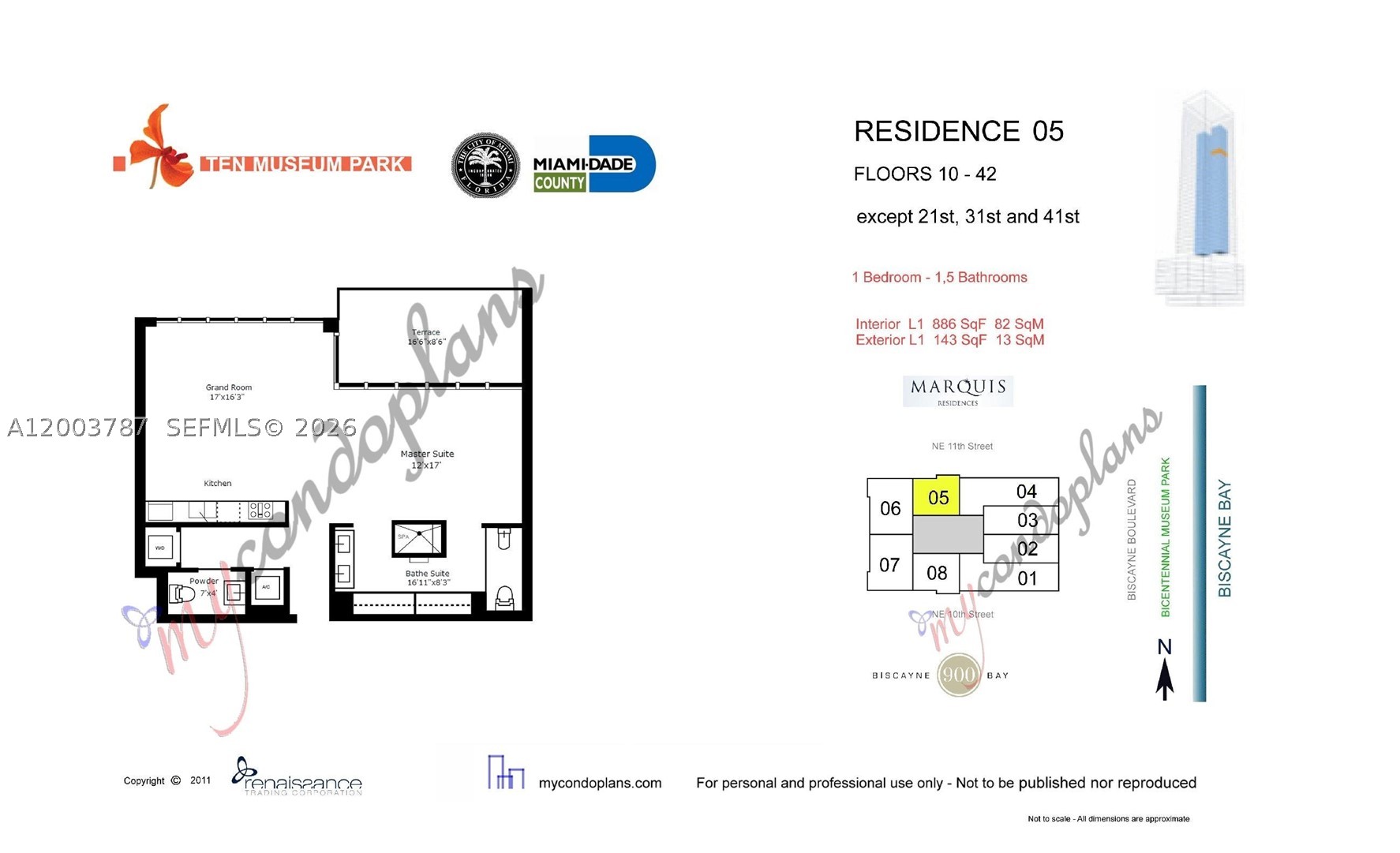 1040 Biscayne Blvd #1905, Miami FL 33132