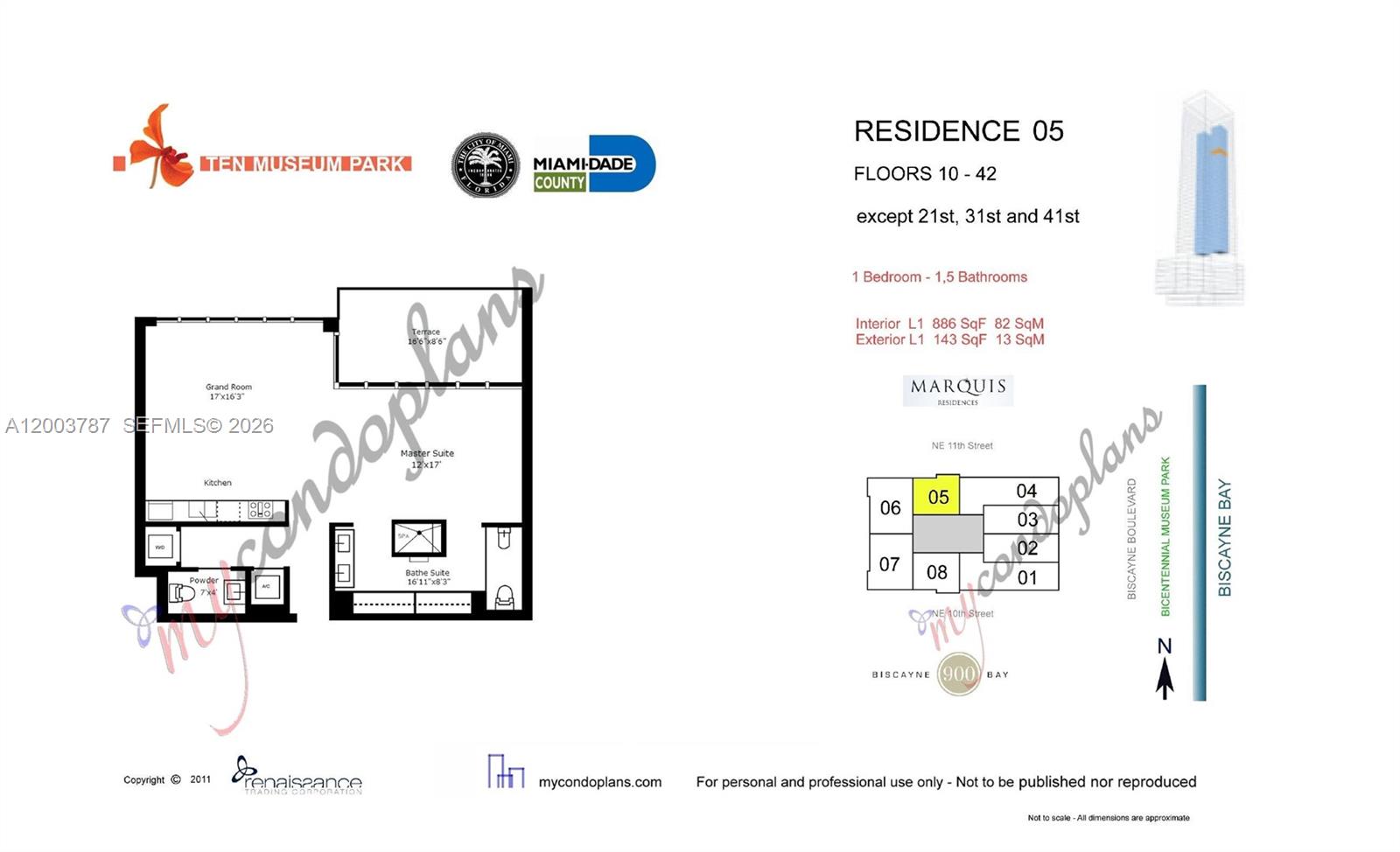 1040 Biscayne Blvd #1905, Miami FL 33132
