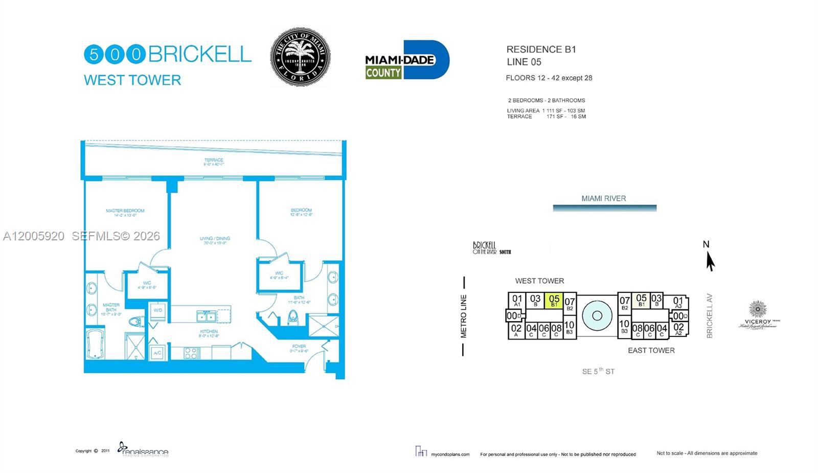 55 SE 6th St #3905, Miami FL 33131