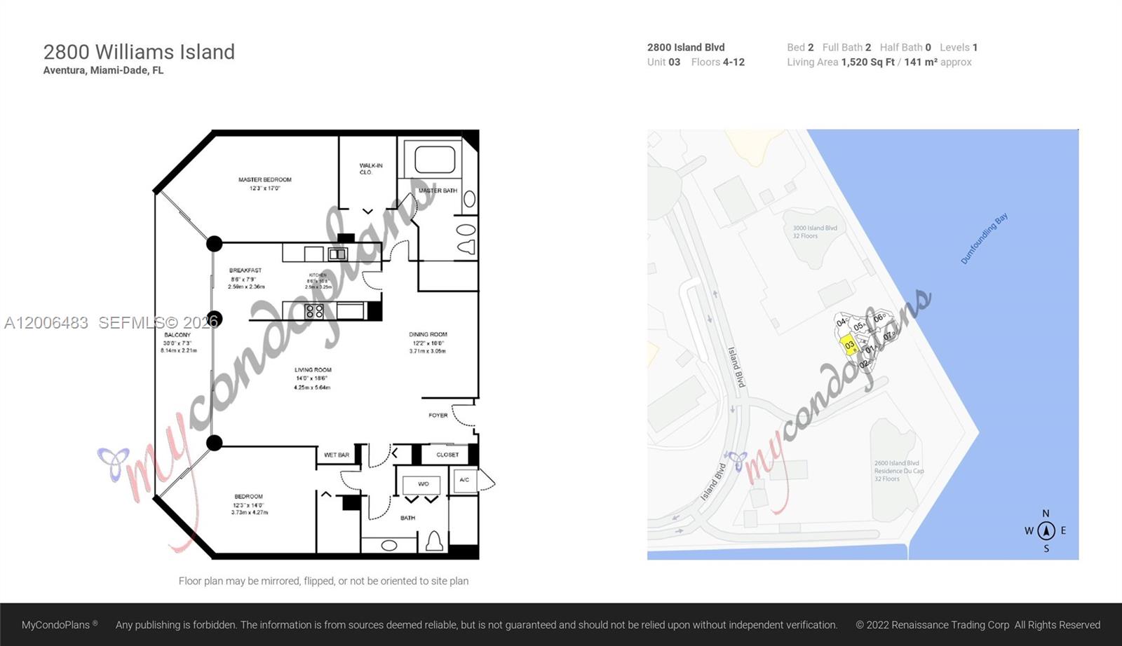 2800 Island Blvd #603, Aventura FL 33160