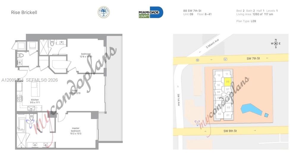 88 SW 7th St #1009, Miami FL 33130