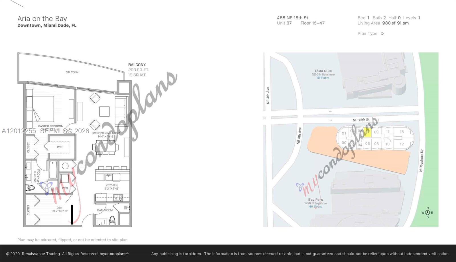488 NE 18th St #2807, Miami FL 33132