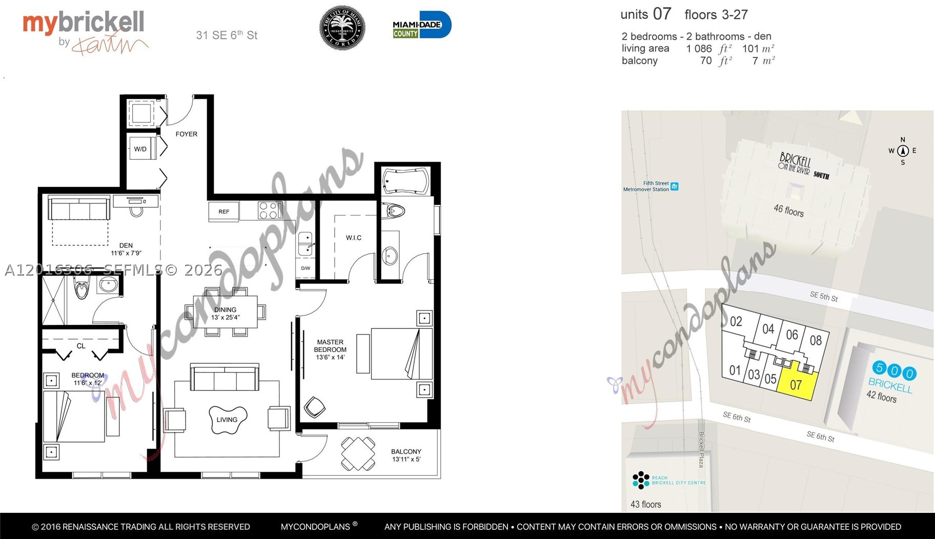 31 SE 6th St #2207, Miami FL 33131