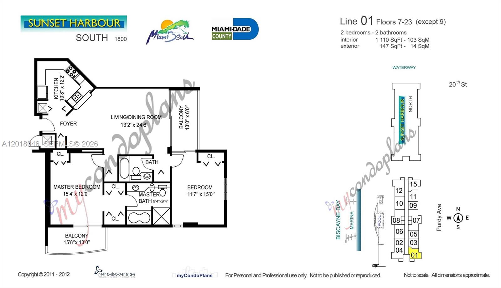 1800 Sunset Harbour Dr #1601, Miami Beach FL 33139