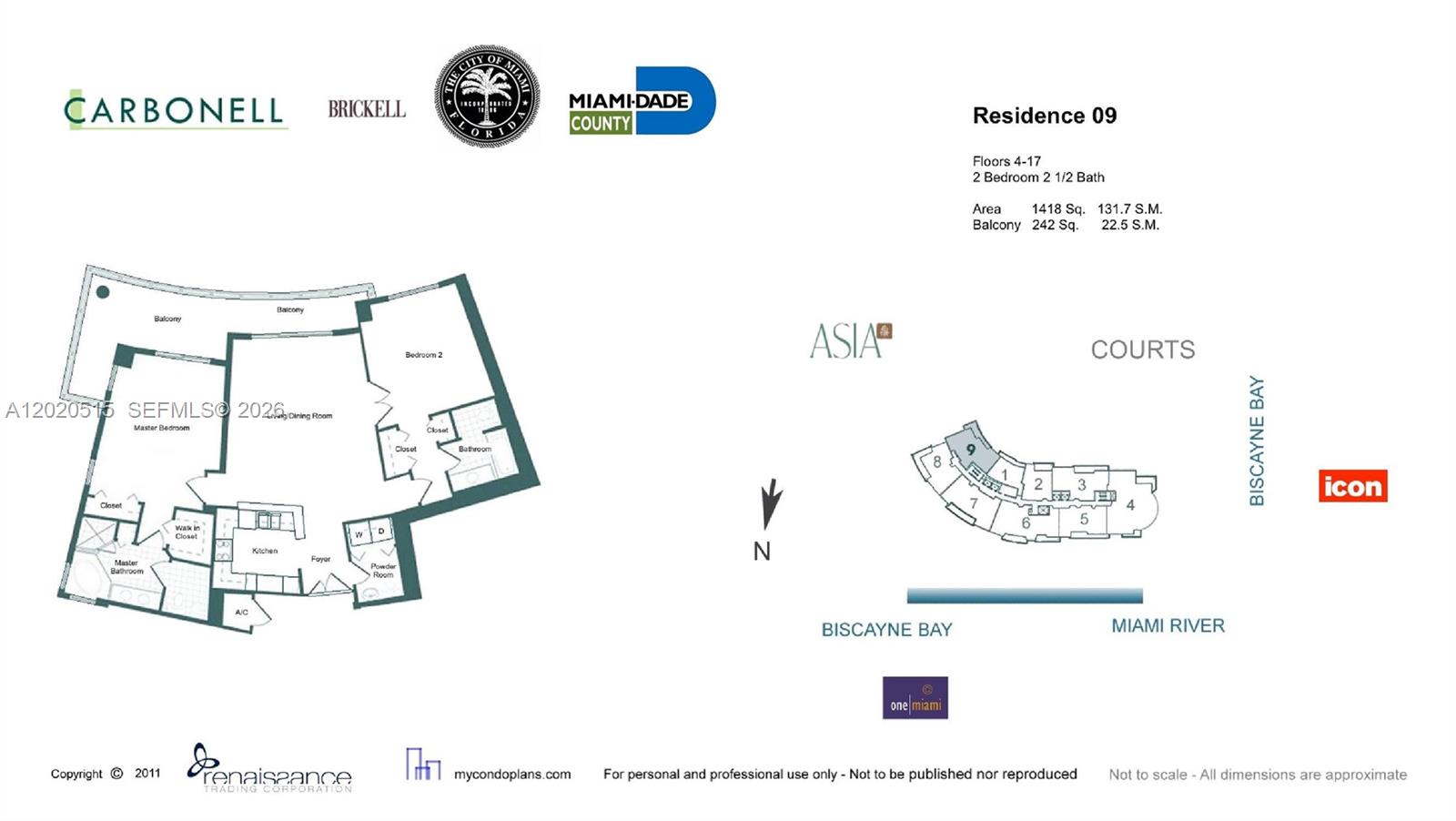 901 Brickell Key Blvd #609, Miami FL 33131
