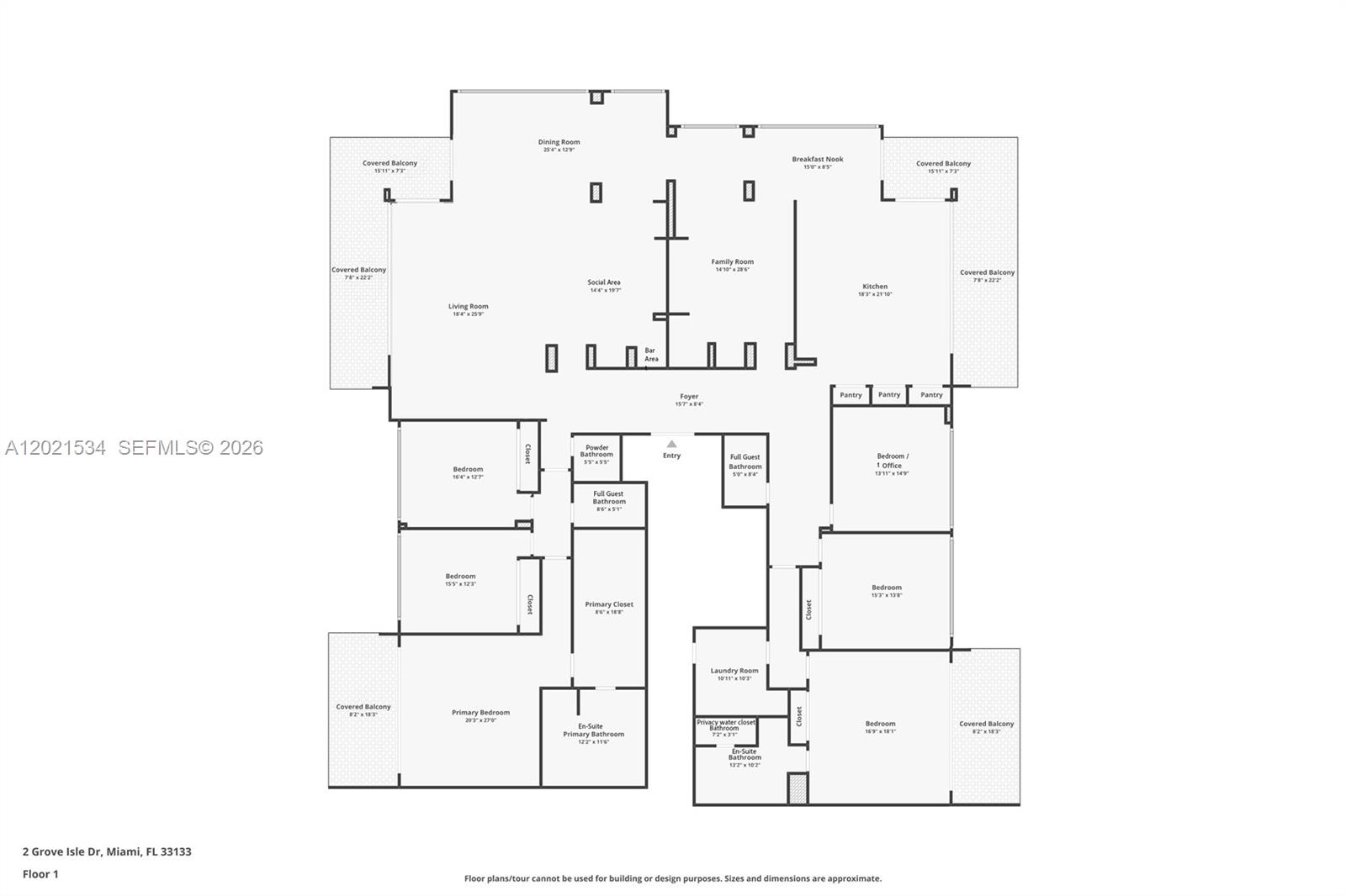 2 Grove Isle Dr #B801-802, Miami FL 33133