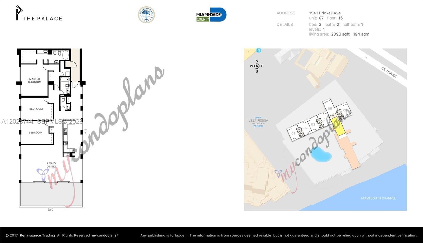 1541 Brickell Ave #C1607, Miami FL 33129