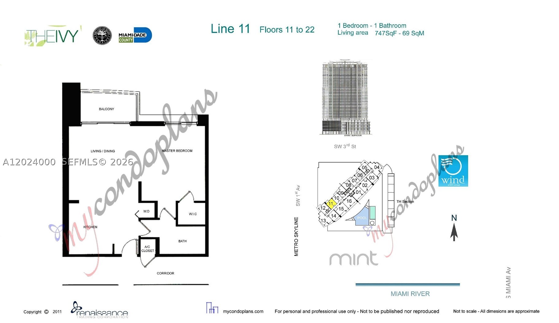 90 SW 3rd St #1811, Miami FL 33130