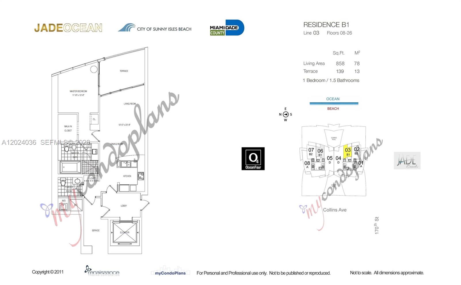 17121 Collins Ave #1503, Sunny Isles Beach FL 33160