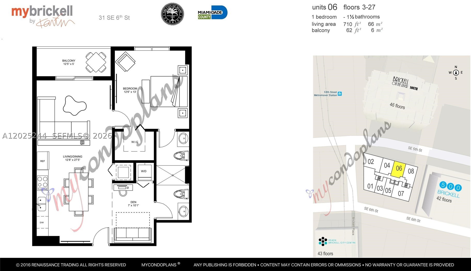 31 SE 6th St #2506, Miami FL 33131