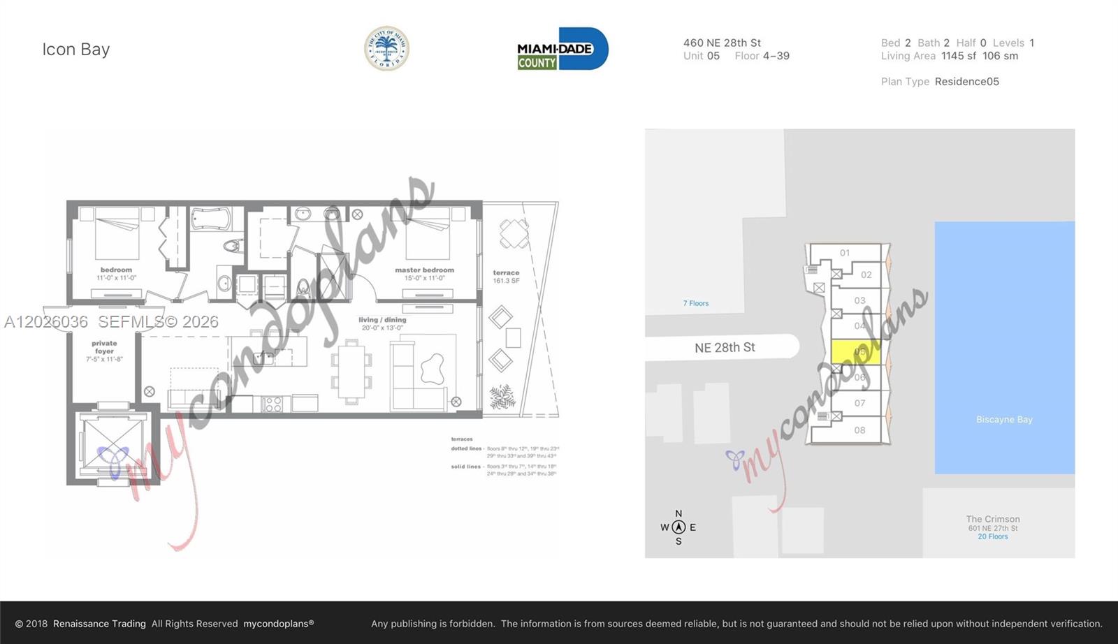 460 NE 28 STREET #2005, Miami FL 33137