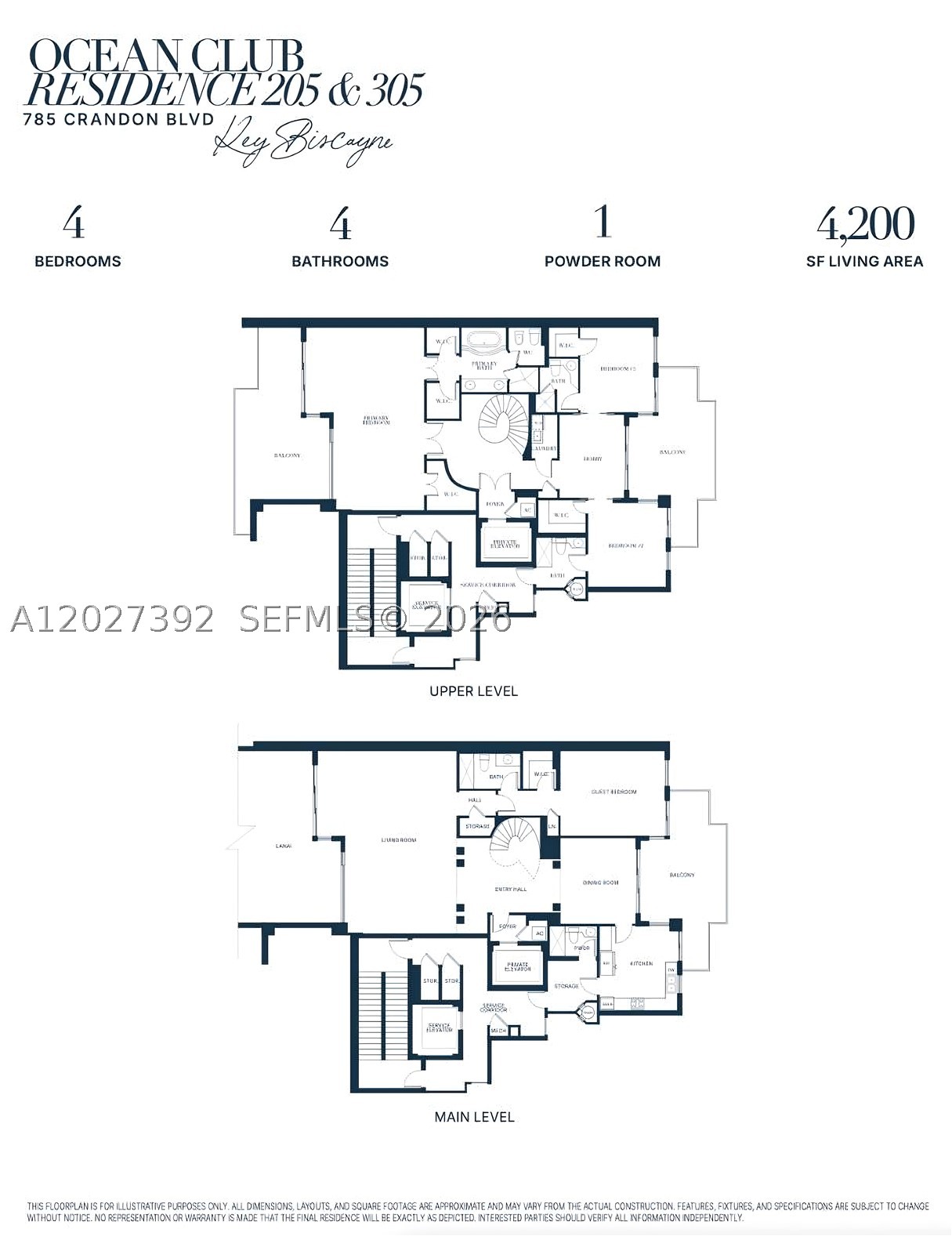 785 Crandon Blvd #205/305, Key Biscayne FL 33149