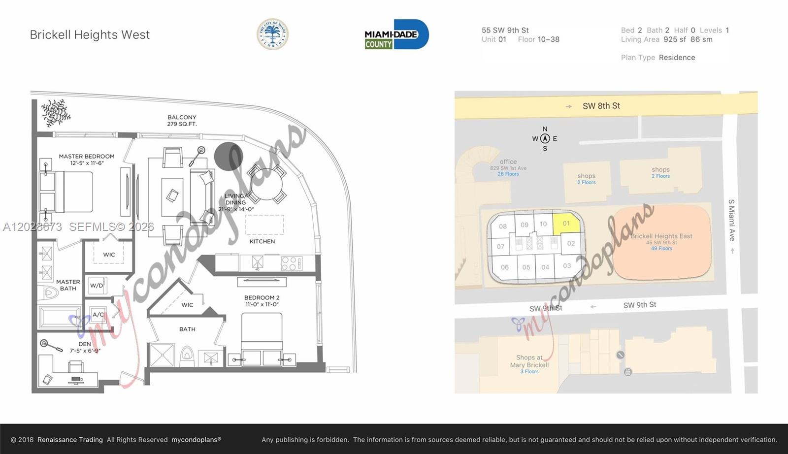 55 SW 9th St #3201, Miami FL 33130