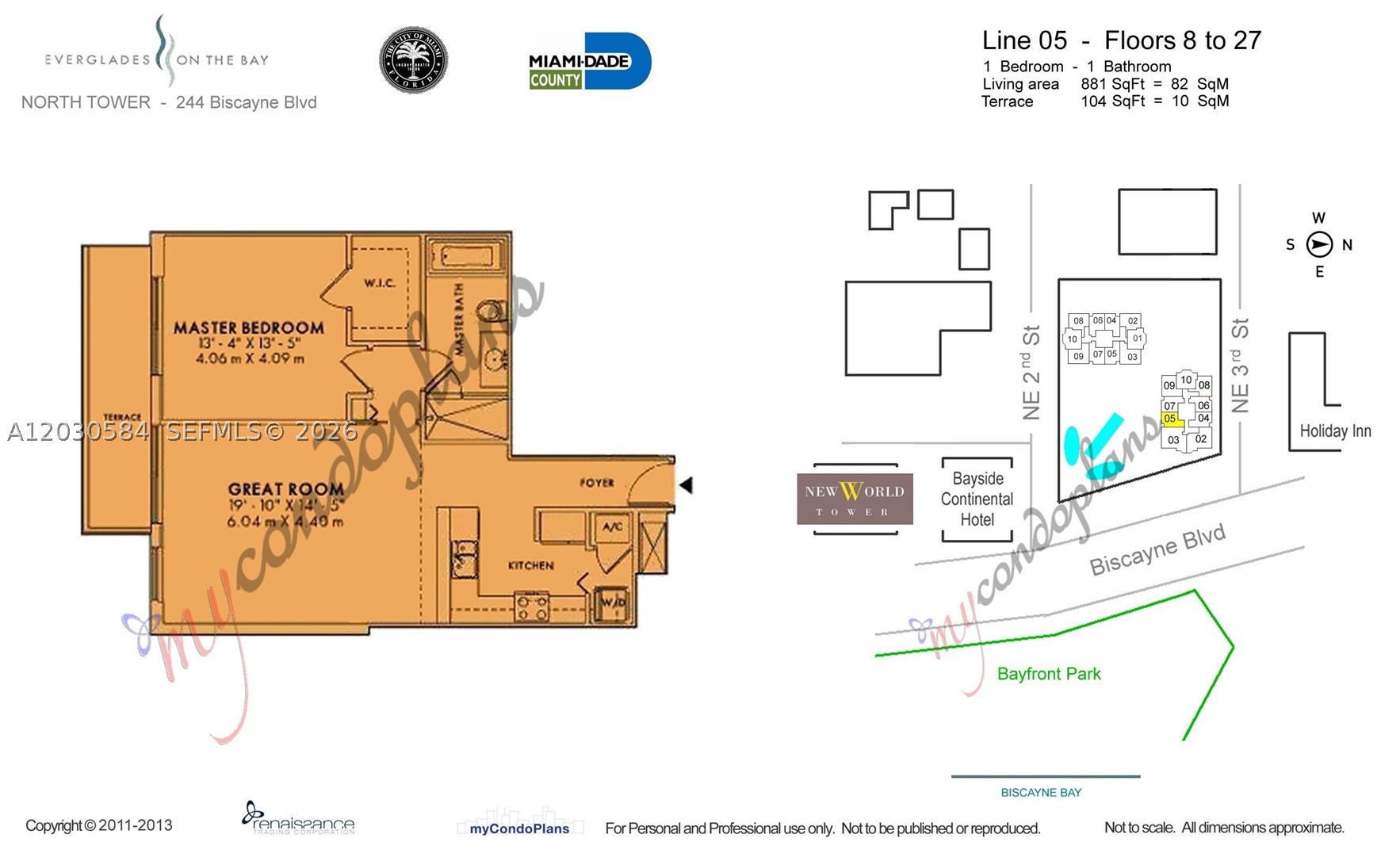 244 Biscayne Blvd #2105, Miami FL 33132