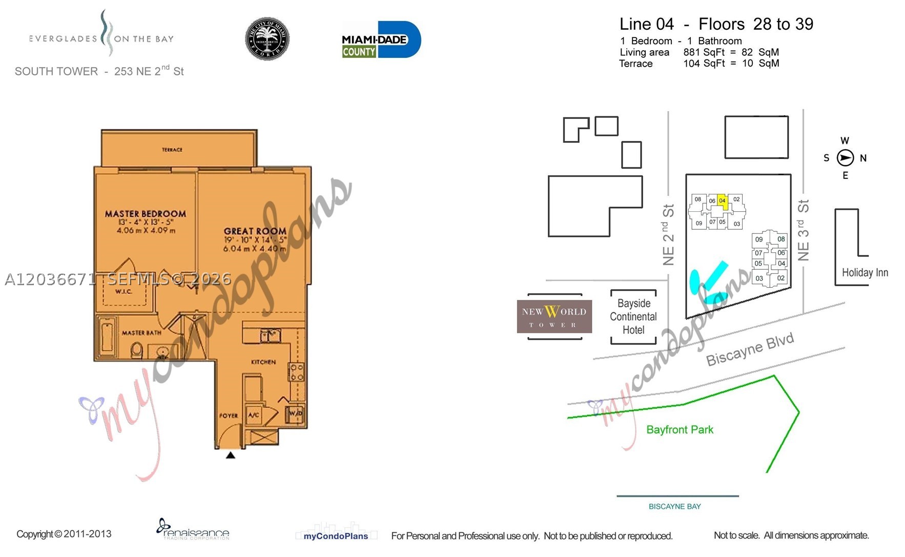253 NE 2nd St #3004, Miami FL 33132