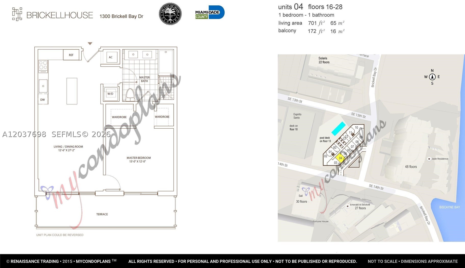 1300 Brickell Bay Dr #1904, Miami FL 33131