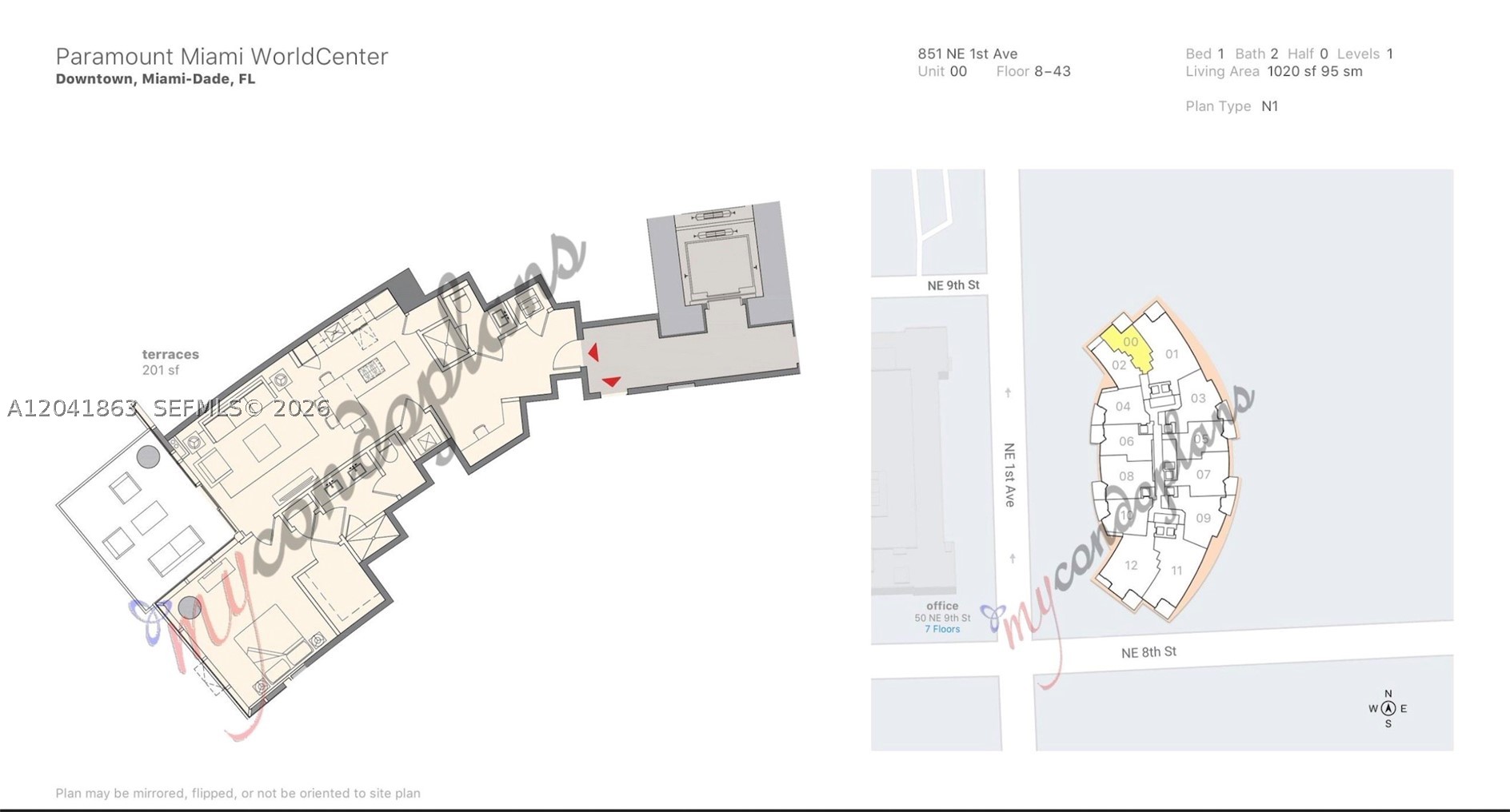 851 NE 1st Ave #3900, Miami FL 33132