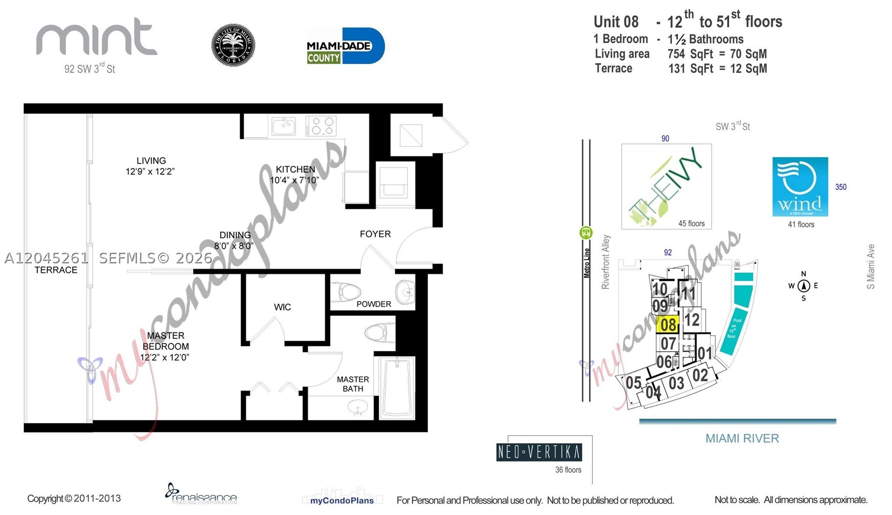 92 SW 3rd St #3608, Miami FL 33130