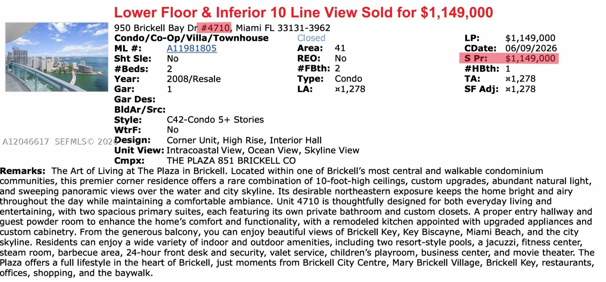 950 Brickell Bay Dr #5011, Miami FL 33131